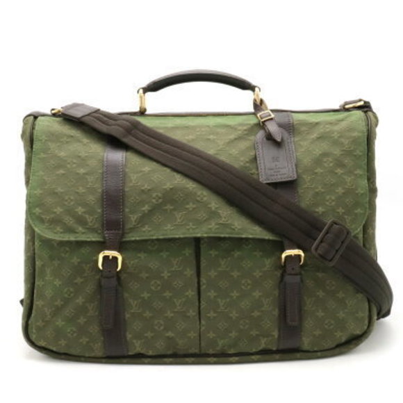 Louis Vuitton Denise Briefcase Document Bag Shoulder Bag Khaki Green - Picture 1 of 9